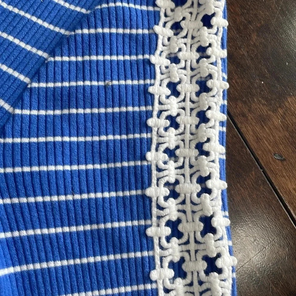 Lilly Pulitzer Marlowe Dress Beacon Blue Breeze Stripe White 3/4 Sleeve Size S - Picture 3 of 12